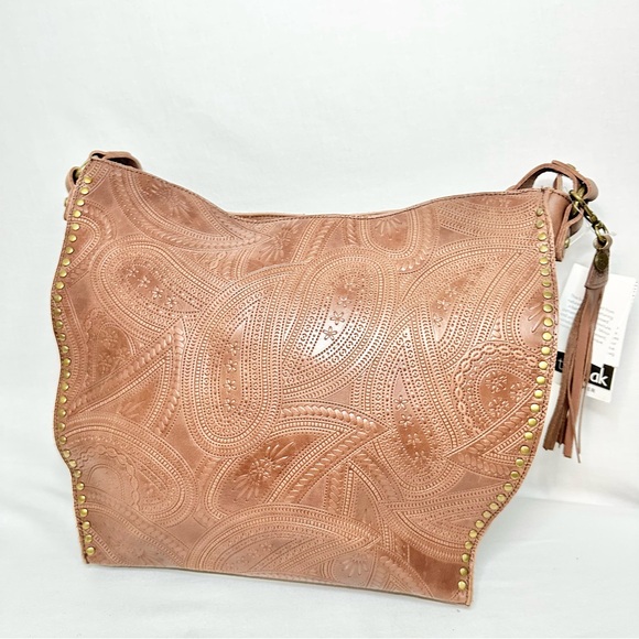 The Sak Sliver Lake Embossed Leather Vintage Finished Hobo Shoulder Bag NWT - Picture 8 of 9